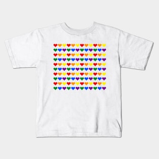 Colorful LGBT Polka Hearts pattern Kids T-Shirt